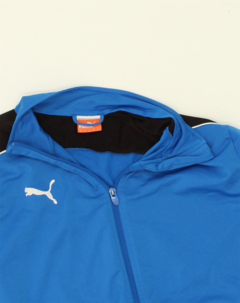 PUMA Mens Tracksuit Top Jacket XL Blue Colourblock Polyester | Vintage Puma | Thrift | Second-Hand Puma | Used Clothing | Messina Hembry 