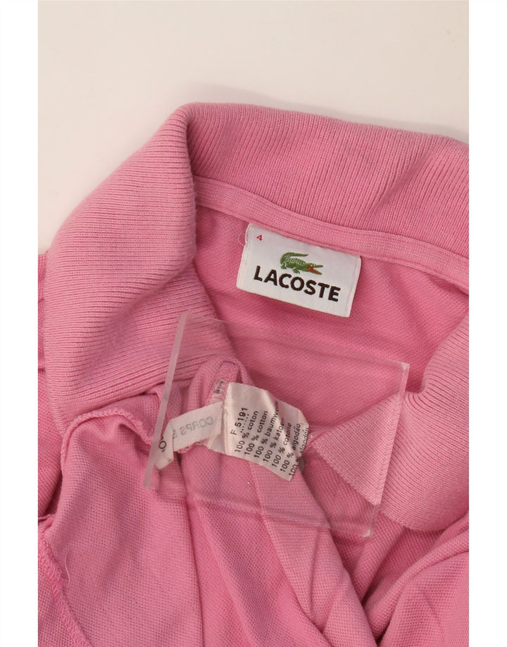 LACOSTE Mens Polo Shirt Size 4 Medium Pink Cotton