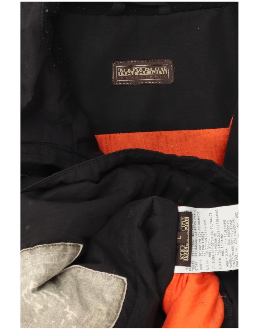 Napapijri Mens Windbreaker Jacket UK 40 Large Black Cotton