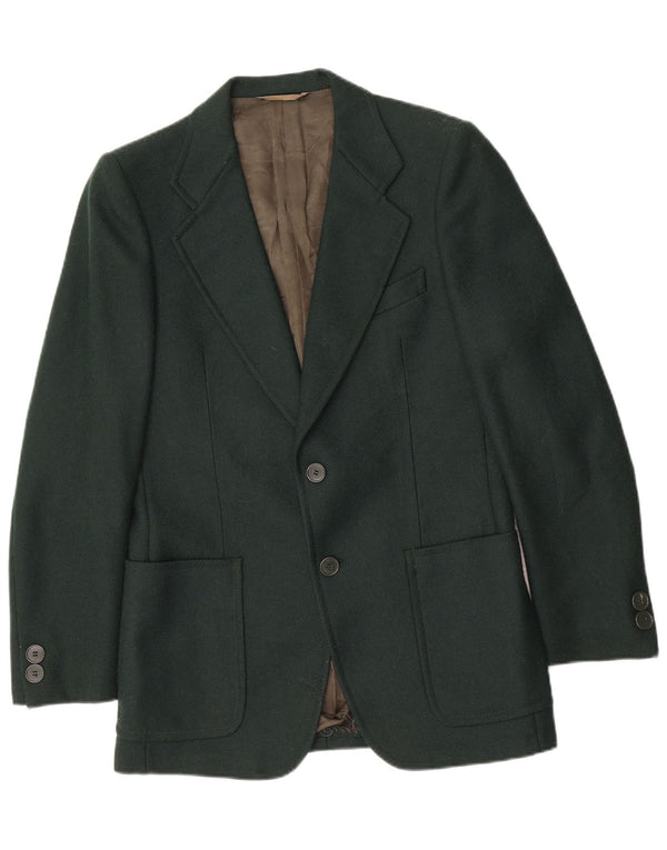 Facis Mens 2 Button Blazer Jacket UK 36 Small Green Wool