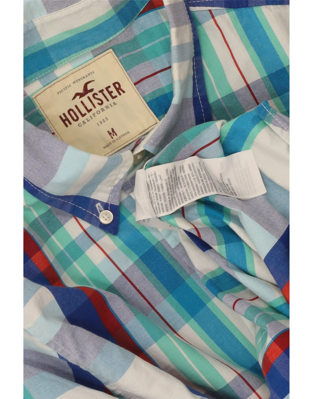 Hollister Mens Shirt Medium Blue Check Cotton