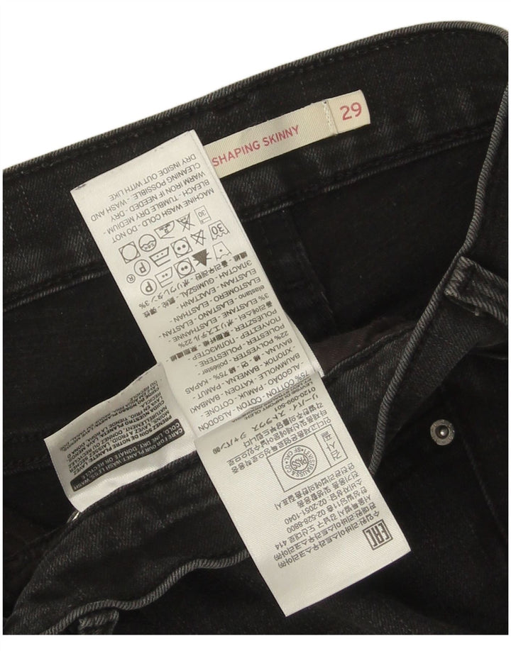 LEVI'S Womens 311 Shaping Skinny Jeans W29 L25 Black Cotton