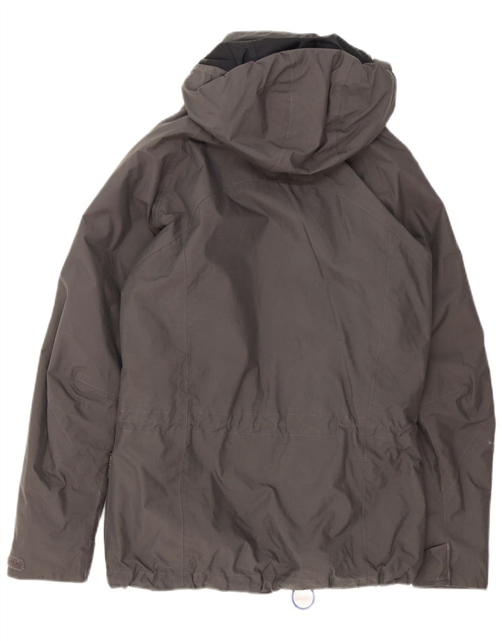 Jack Wolfskin Womens Hooded Oversized Windbreaker Jacket UK 8 Small Grey