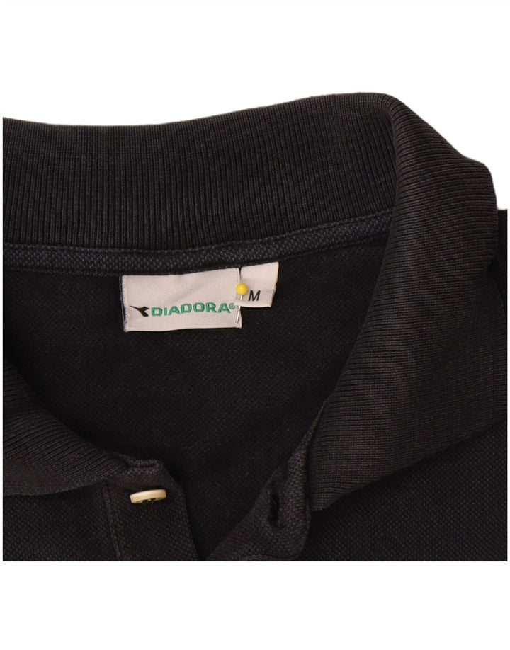 Diadora Mens Polo Shirt Medium Black Cotton