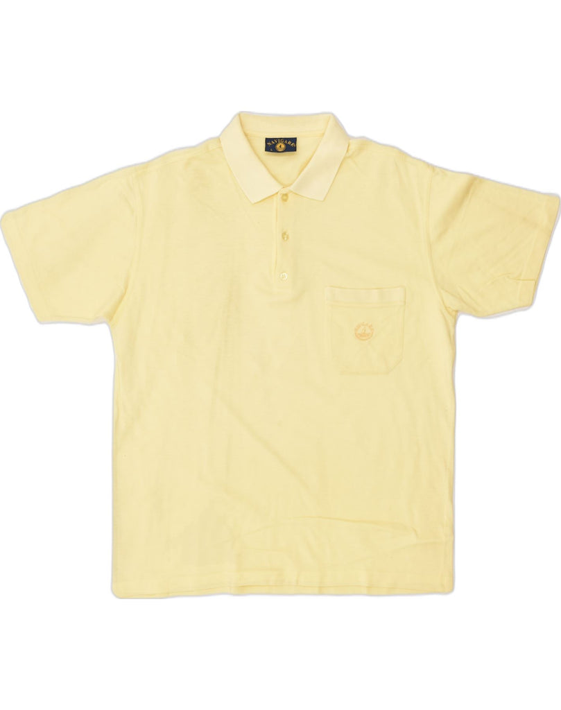 NAVIGARE Mens Polo Shirt Large Yellow Cotton | Vintage Navigare | Thrift | Second-Hand Navigare | Used Clothing | Messina Hembry 