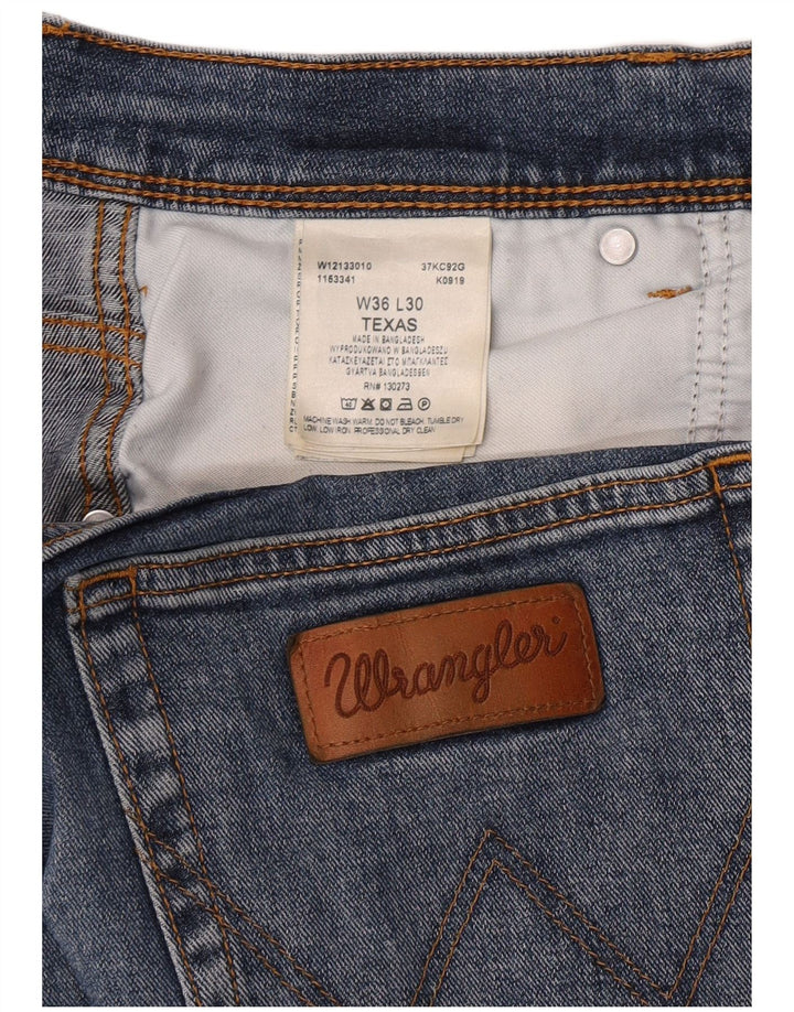 Wrangler Mens Texas Straight Jeans W36 L30 Blue Cotton