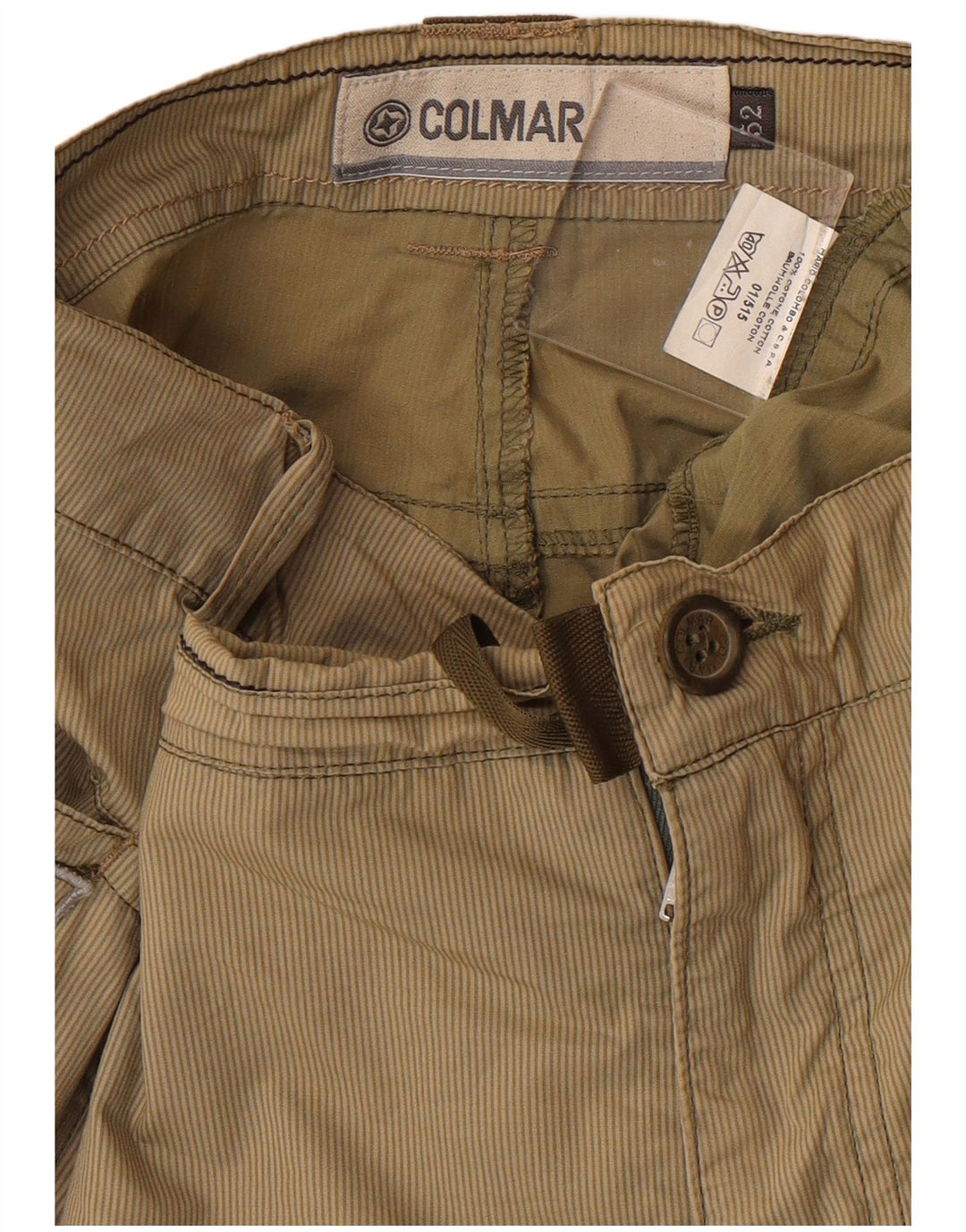 COLMAR Mens Bermuda Shorts IT 52 XL W36 Green Pinstripe Cotton