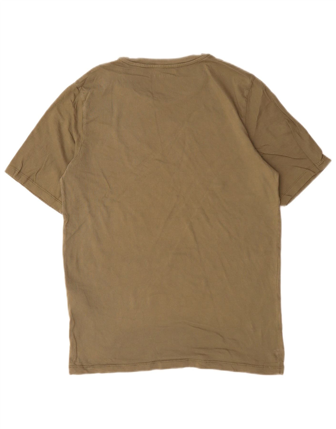 Jack & Jones Mens Graphic T-Shirt Top Medium Khaki Cotton
