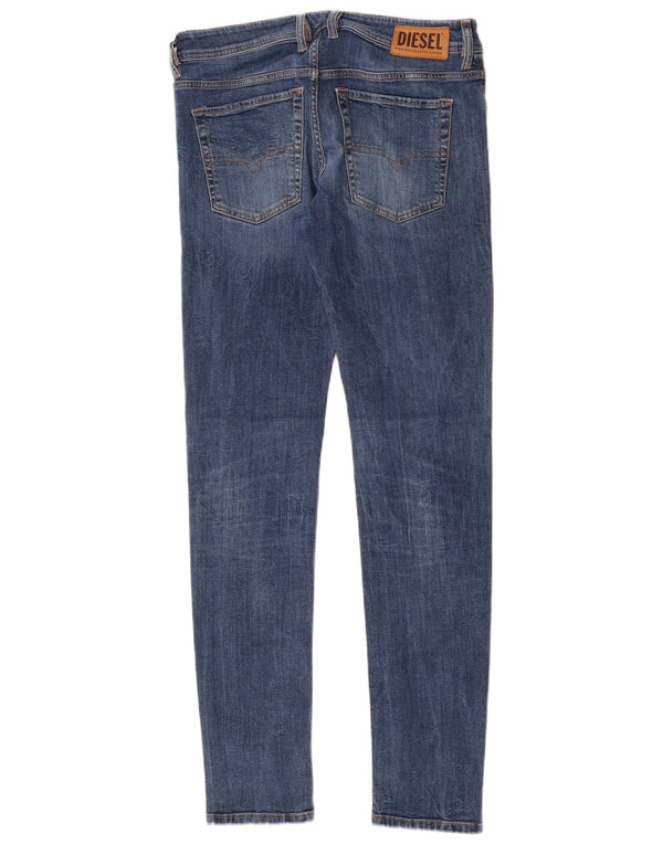 Diesel Mens Sleenker Skinny Jeans W32 L32 Blue Cotton