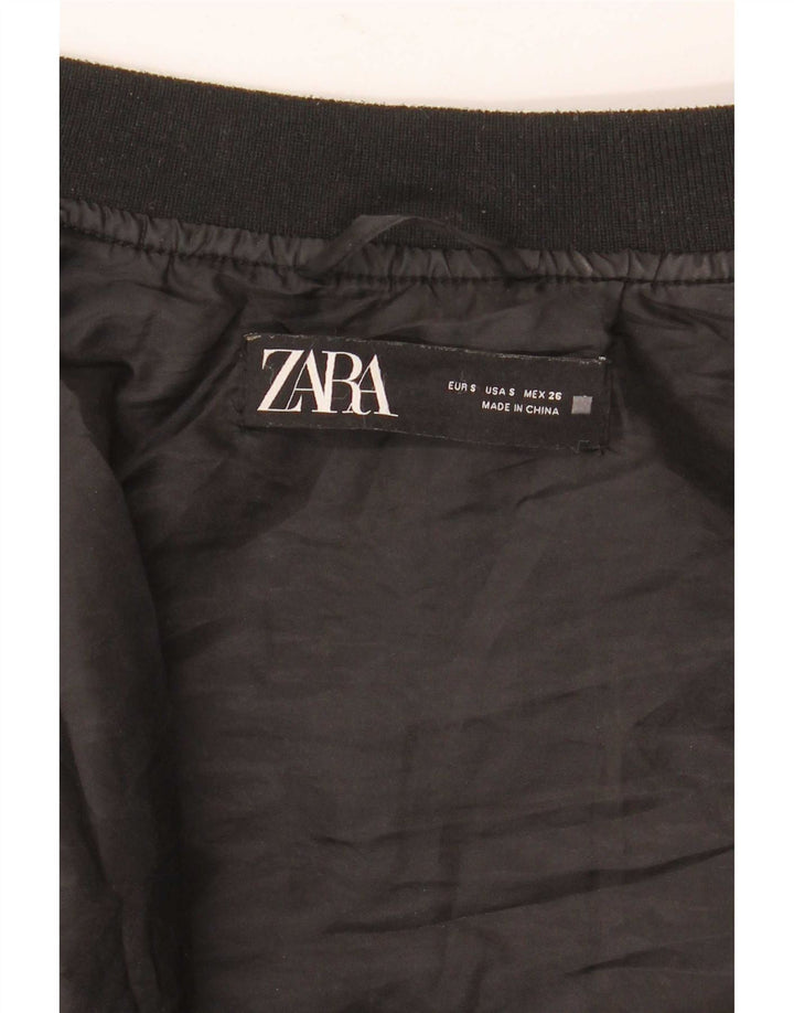 Zara Womens Oversized Quilted Jacket UK 10 Small Black