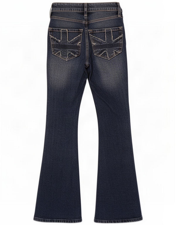 Hollister Womens High Rise Flared Jeans W23 L29 Blue Cotton