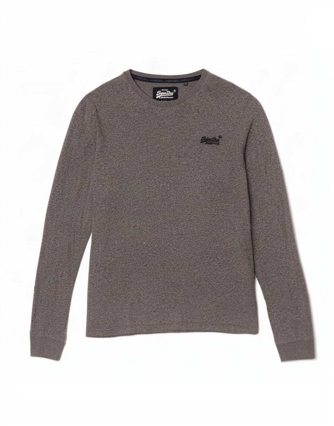 Superdry Mens Top Long Sleeve Medium Grey Flecked Cotton