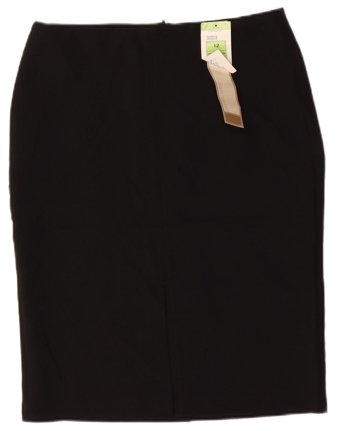 Marks & Spencer Womens Pencil Skirt UK 12 Medium W34 Black Polyester