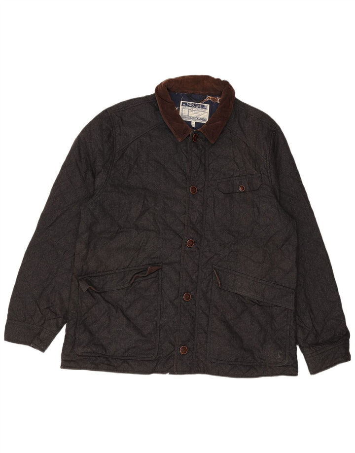 JOULES Mens Quilted Jacket UK 44 2XL Navy Blue Polyester