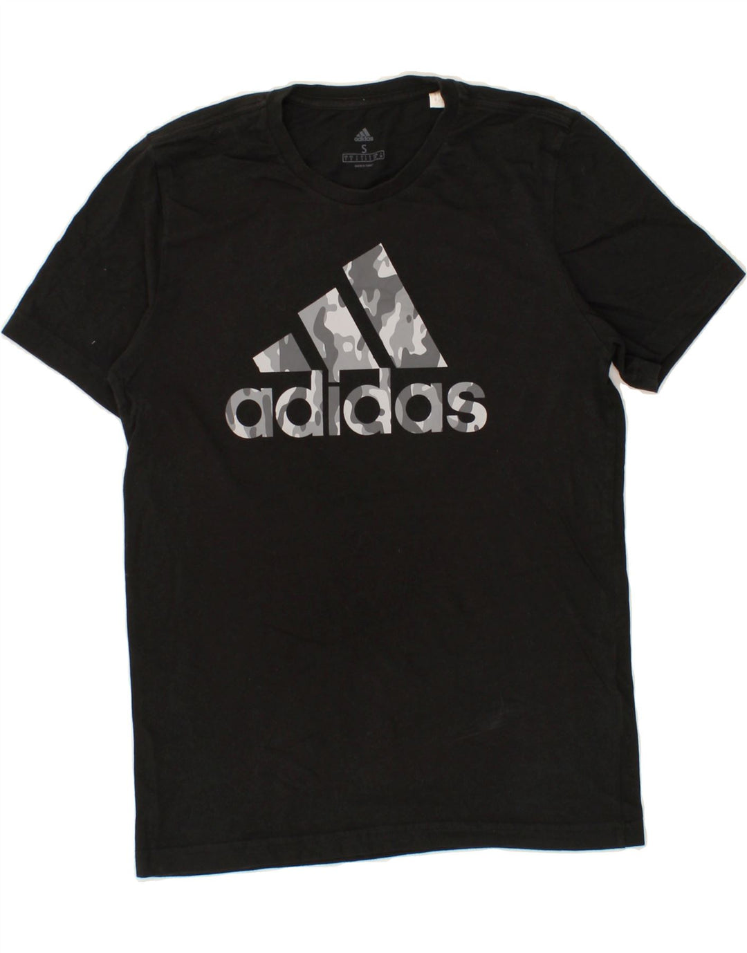 ADIDAS Mens Graphic T-Shirt Top Small Black Cotton Vintage Adidas and Second-Hand Adidas from Messina Hembry 