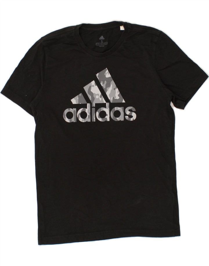 ADIDAS Mens Graphic T-Shirt Top Small Black Cotton Vintage Adidas and Second-Hand Adidas from Messina Hembry 