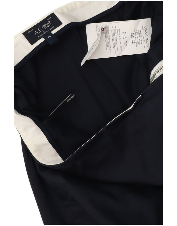 Armani Womens Straight Skirt EU 40 Medium W30  Navy Blue Cotton