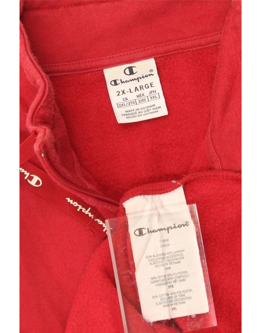 CHAMPION Womens Tracksuit Top Jacket UK 20 2XL Red Cotton