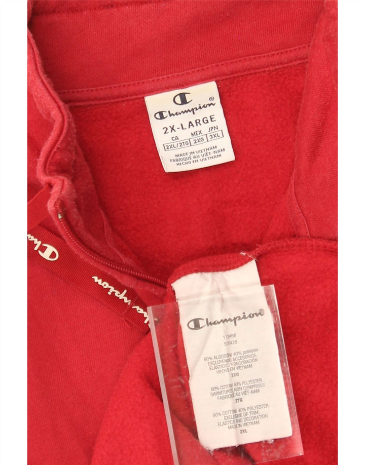 CHAMPION Womens Tracksuit Top Jacket UK 20 2XL Red Cotton