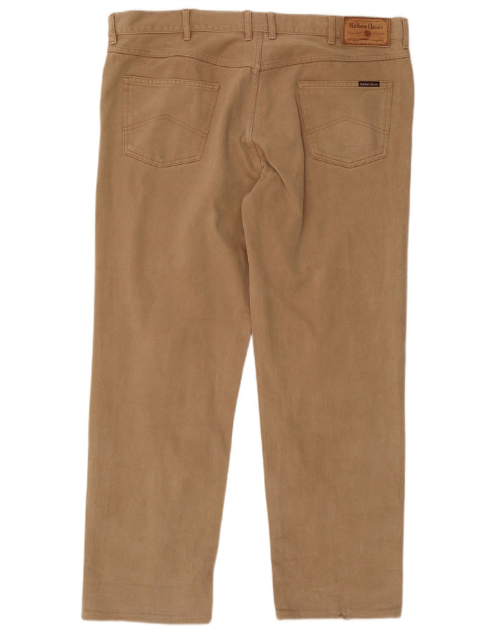 MARLBORO CLASSICS Mens Straight Jeans W44 L31 Beige Cotton