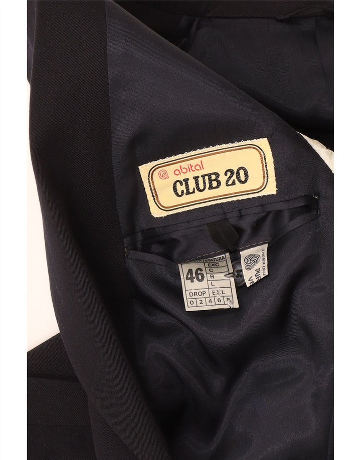 Abital Mens 2 Button Blazer Jacket IT 46 Small Navy Blue Wool