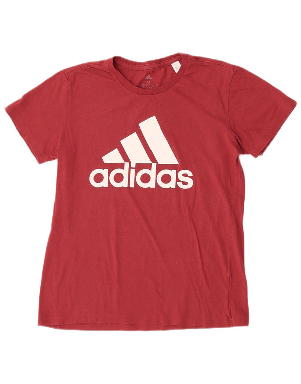 Adidas Womens Graphic T-Shirt Top UK 12/14 Medium Red
