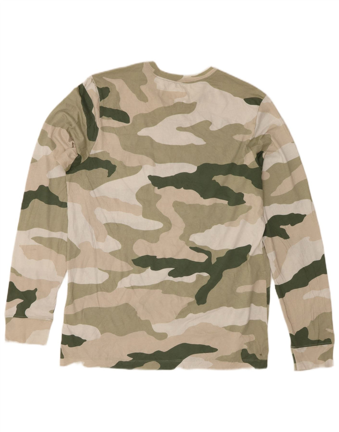 Nike Mens Graphic Top Long Sleeve Large Khaki Camouflage Cotton