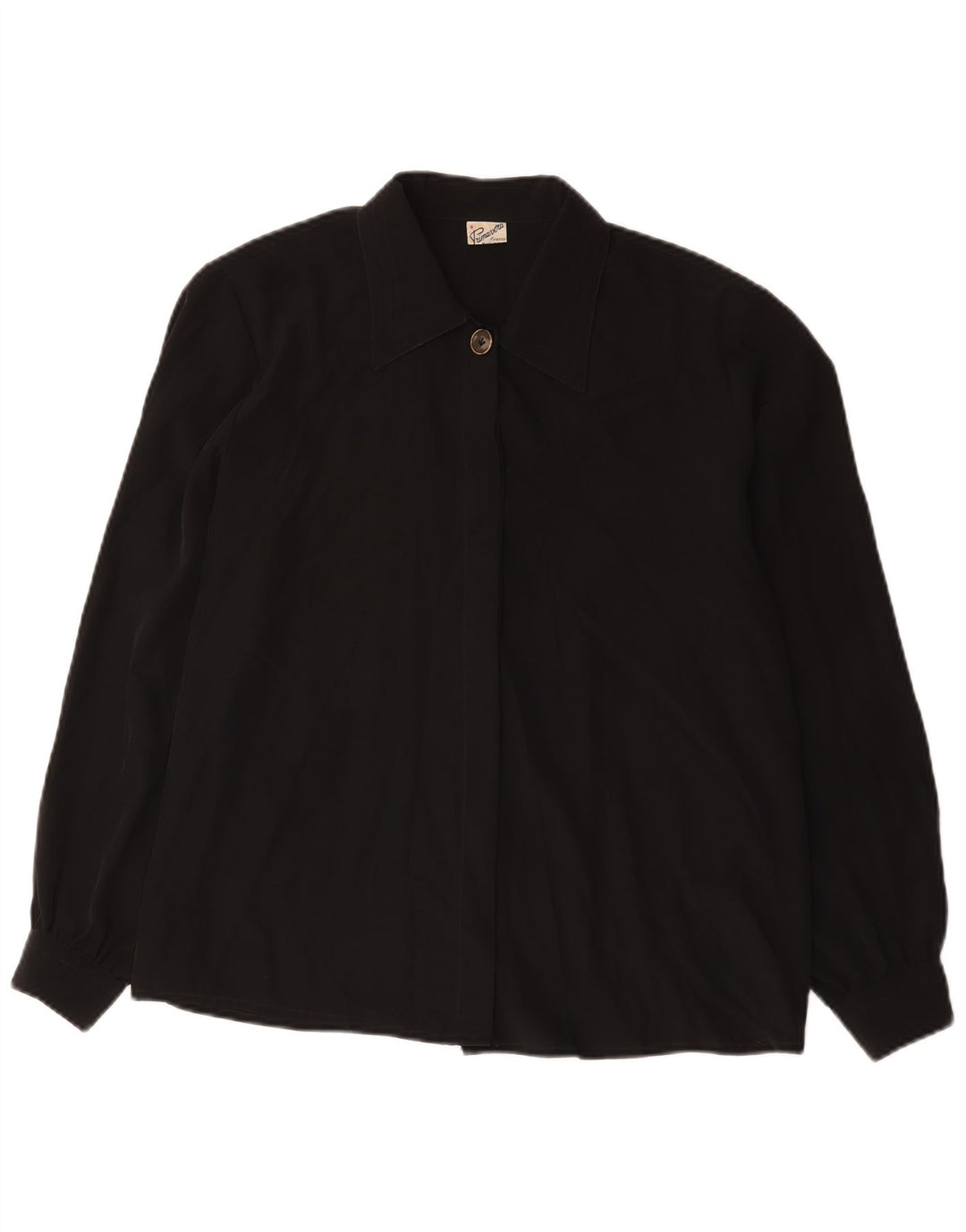 Primavera Firenze Womens Shirt Blouse UK 18 XL Black Polyester