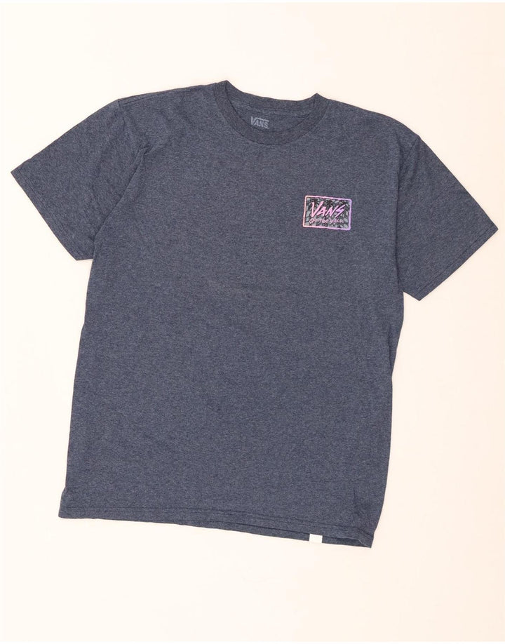Vans Mens Graphic T-Shirt Top Medium Blue Flecked