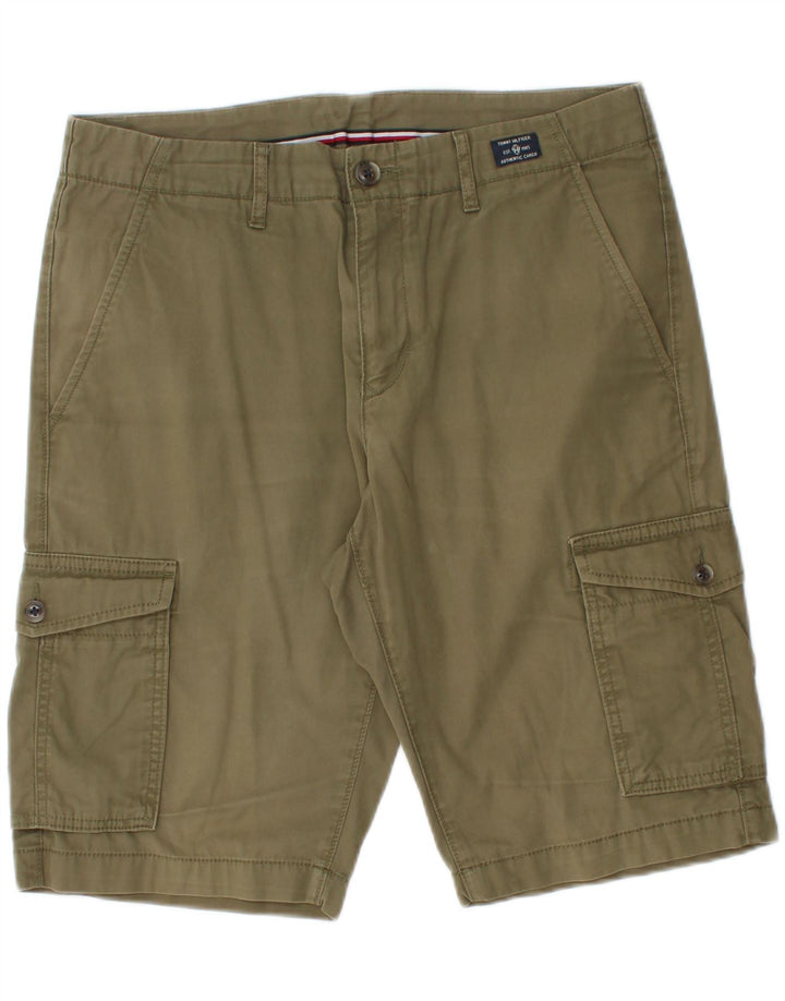 Tommy Hilfiger Mens Cargo Shorts W32 Medium Khaki Cotton