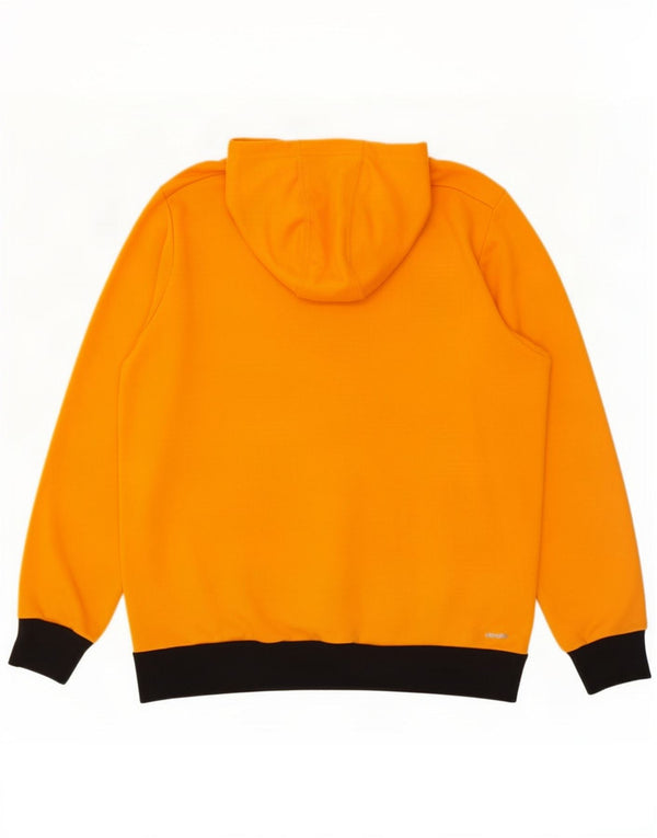 Adidas Mens Climalite Graphic Zip Hoodie Sweater 2XL Orange Colourblock