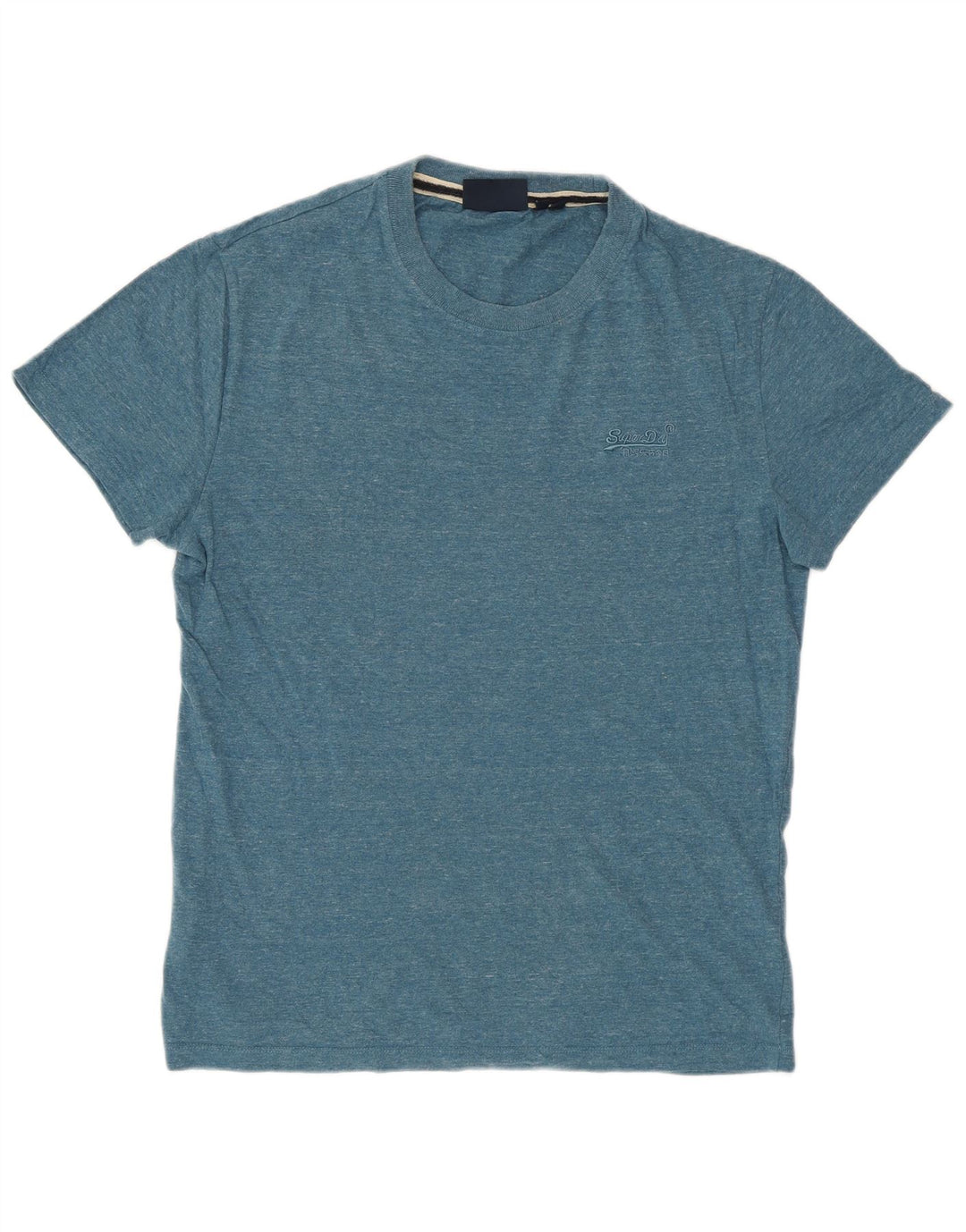 SUPERDRY Mens T-Shirt Top Small Blue Flecked Cotton