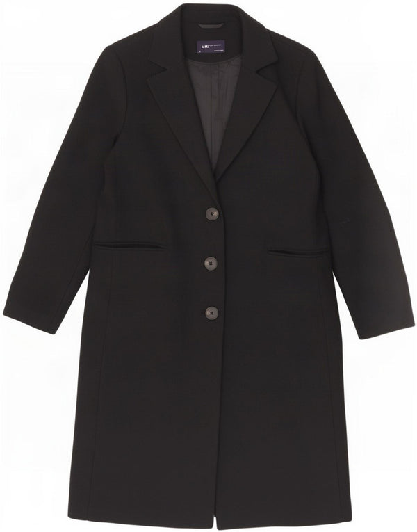 Marks & Spencer Womens Overcoat UK 14 Large Black Polyester