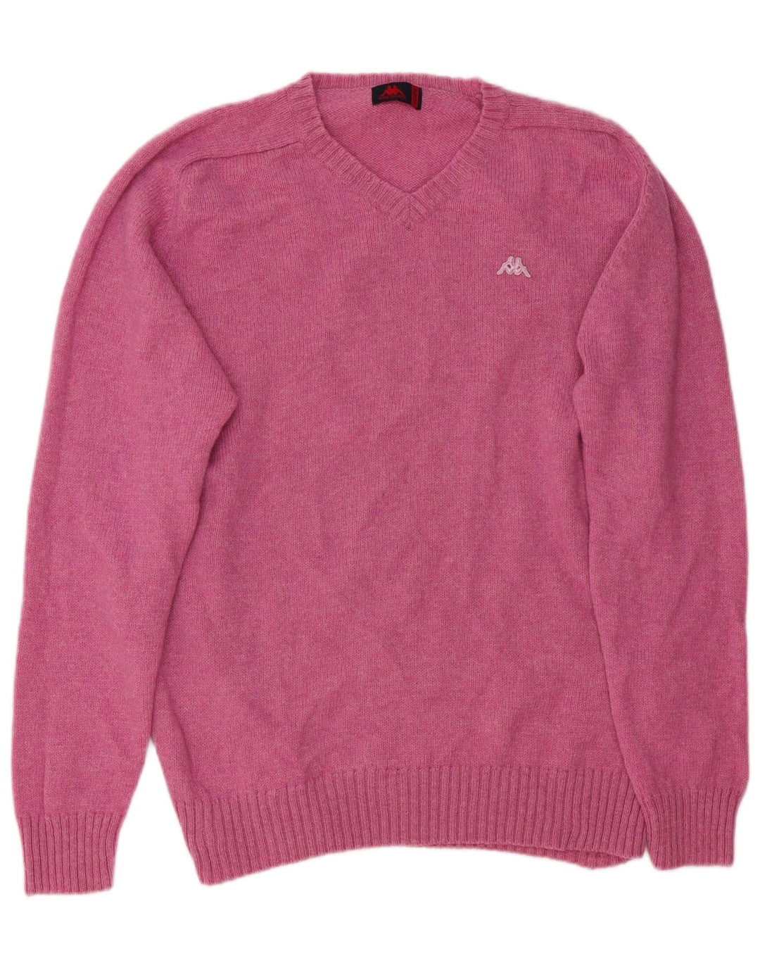 KAPPA Mens V-Neck Jumper Sweater 2XL Pink Wool