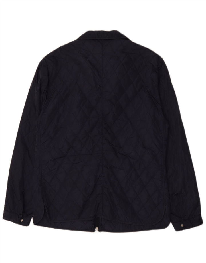 Luigi Borrelli Mens Napoli Quilted Jacket UK 38 Medium Navy Blue