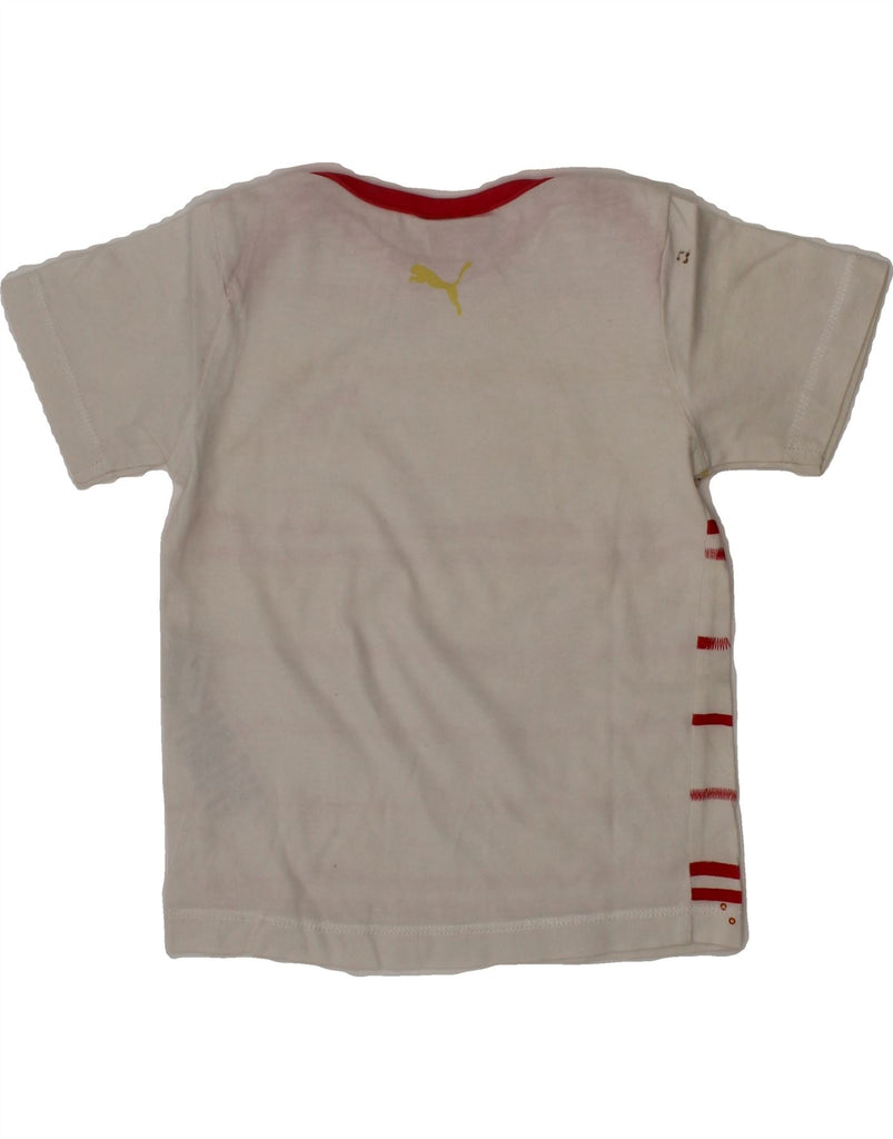 PUMA Baby Girls Graphic T-Shirt Top 6-9 Months White Striped Vintage Puma and Second-Hand Puma from Messina Hembry 
