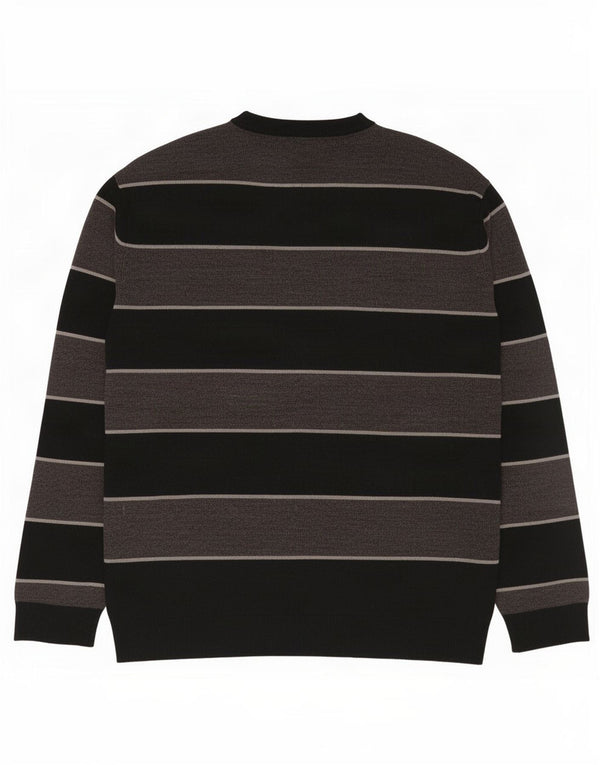 Pierre Cardin Mens Crew Neck Jumper Sweater 4XL Grey Striped Acrylic