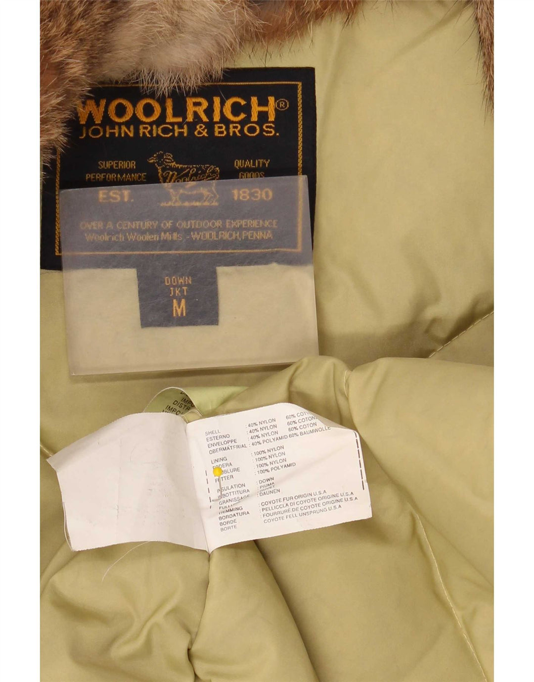 Woolrich Womens Padded Jacket UK 14 Medium Beige Nylon