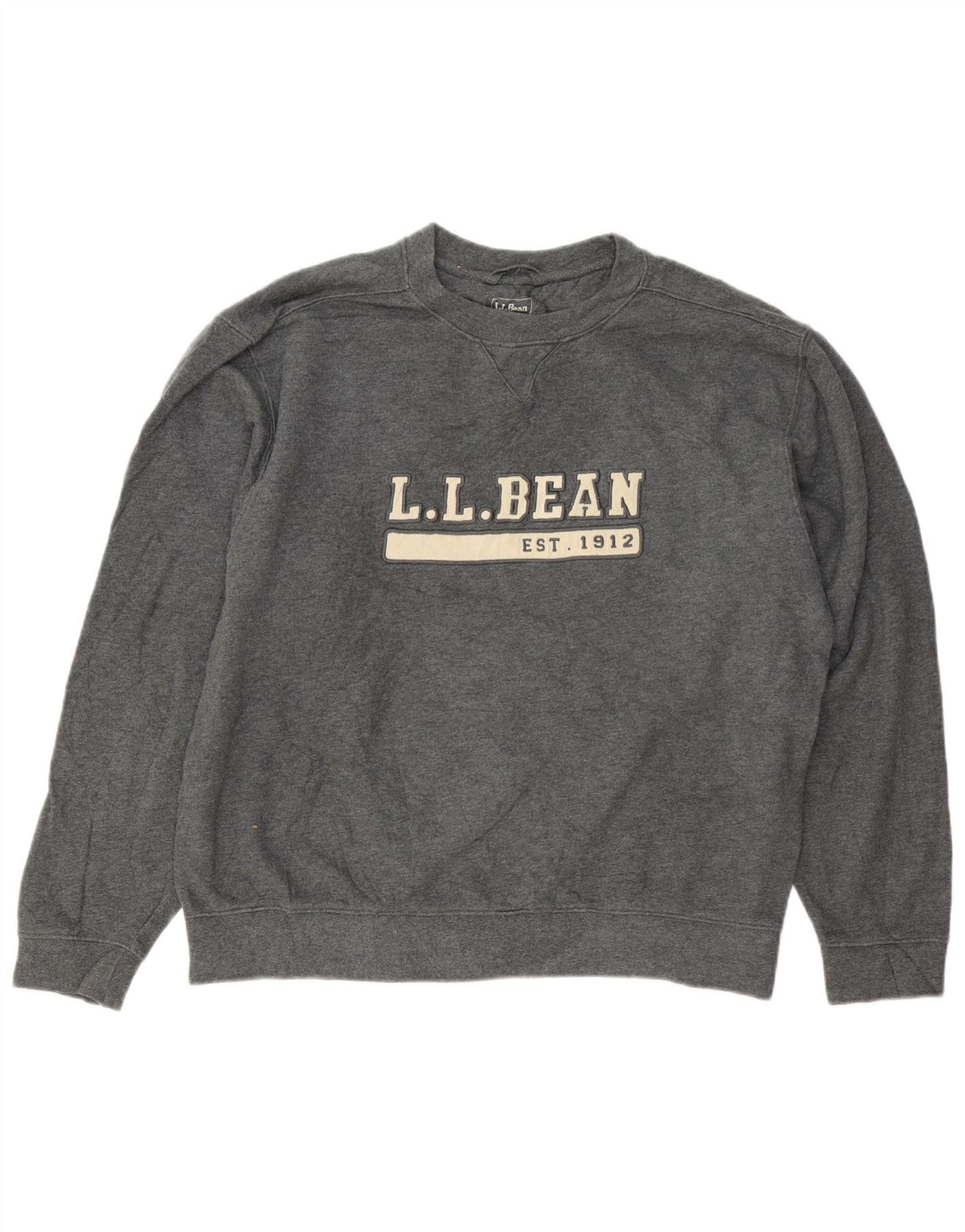 L.L.BEAN Mens Graphic Sweatshirt Jumper Medium Grey Cotton