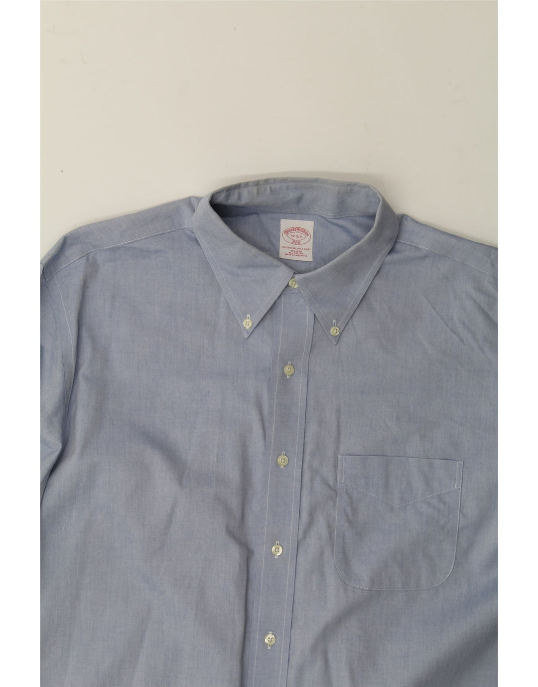 BROOKS Mens Shirt Size 17 2/3 XL Blue Cotton Vintage Brooks and Second-Hand Brooks from Messina Hembry 