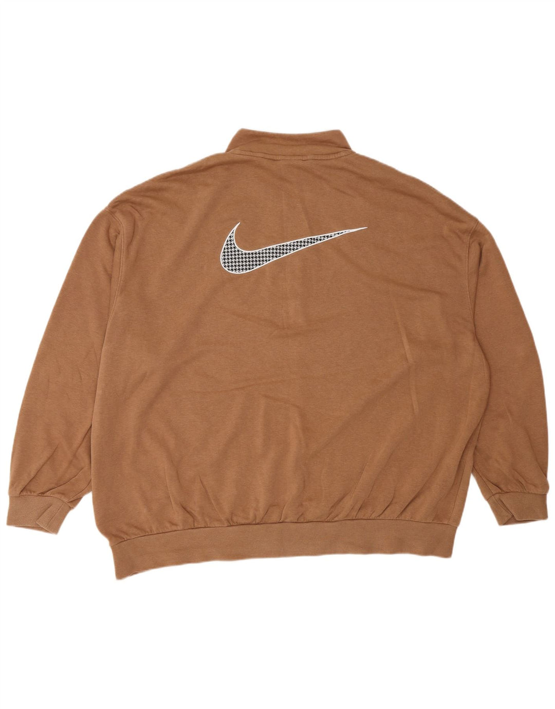Nike Womens Graphic Oversized Sweatshirt Jumper UK 16 Large Brown Cotton