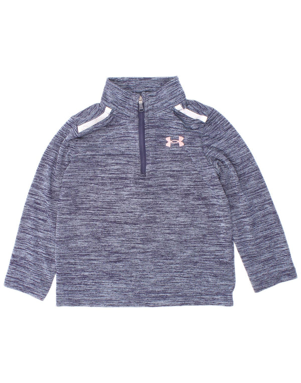 Under Armour Baby Girls 1/4 Zip Top Long Sleeve 18-24 Months Blue Flecked