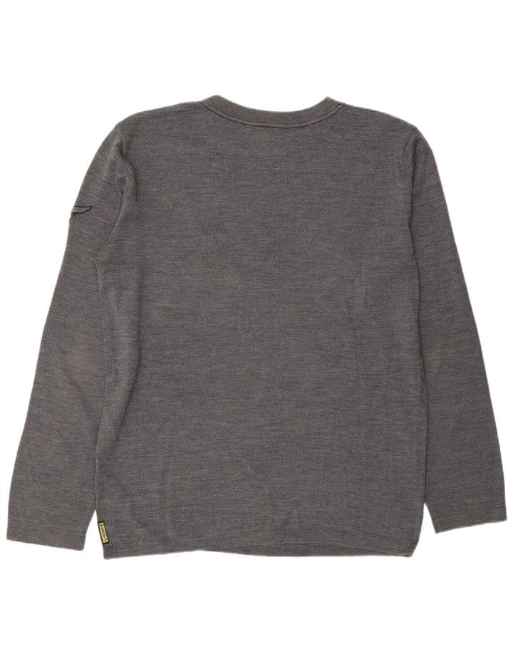 ARMANI JEANS Mens Crew Neck Jumper Sweater 2XL Grey Wool