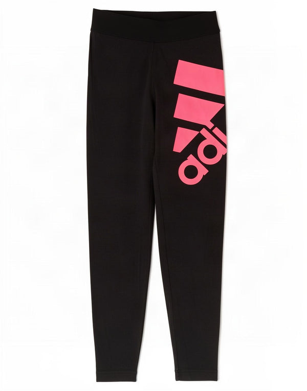 Adidas Girls Graphic Leggings 11-12 Years Black Cotton