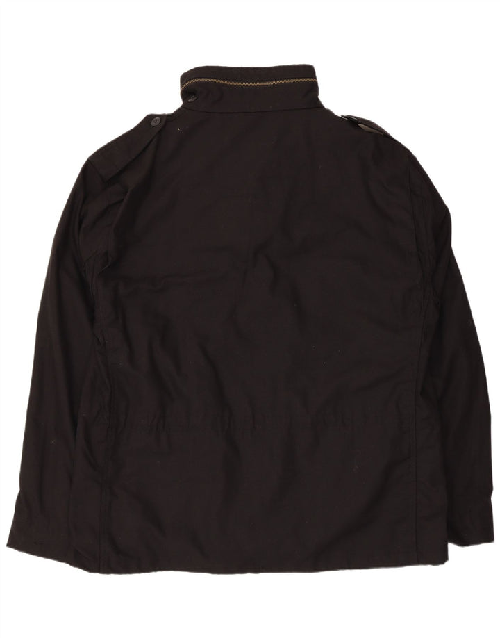 Vintage Mens Utility Jacket UK 44 2XL Black Polyester