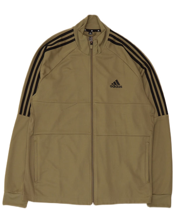 ADIDAS Mens Aeroready Tracksuit Top Jacket XL Khaki Polyester