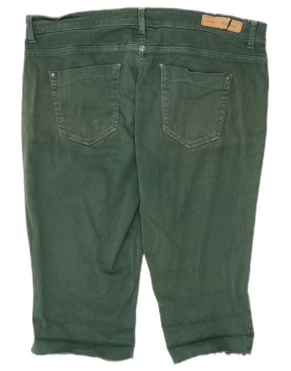 Zara Womens Trafaluc Bermuda Denim Shorts EU 42 Large W32  Green