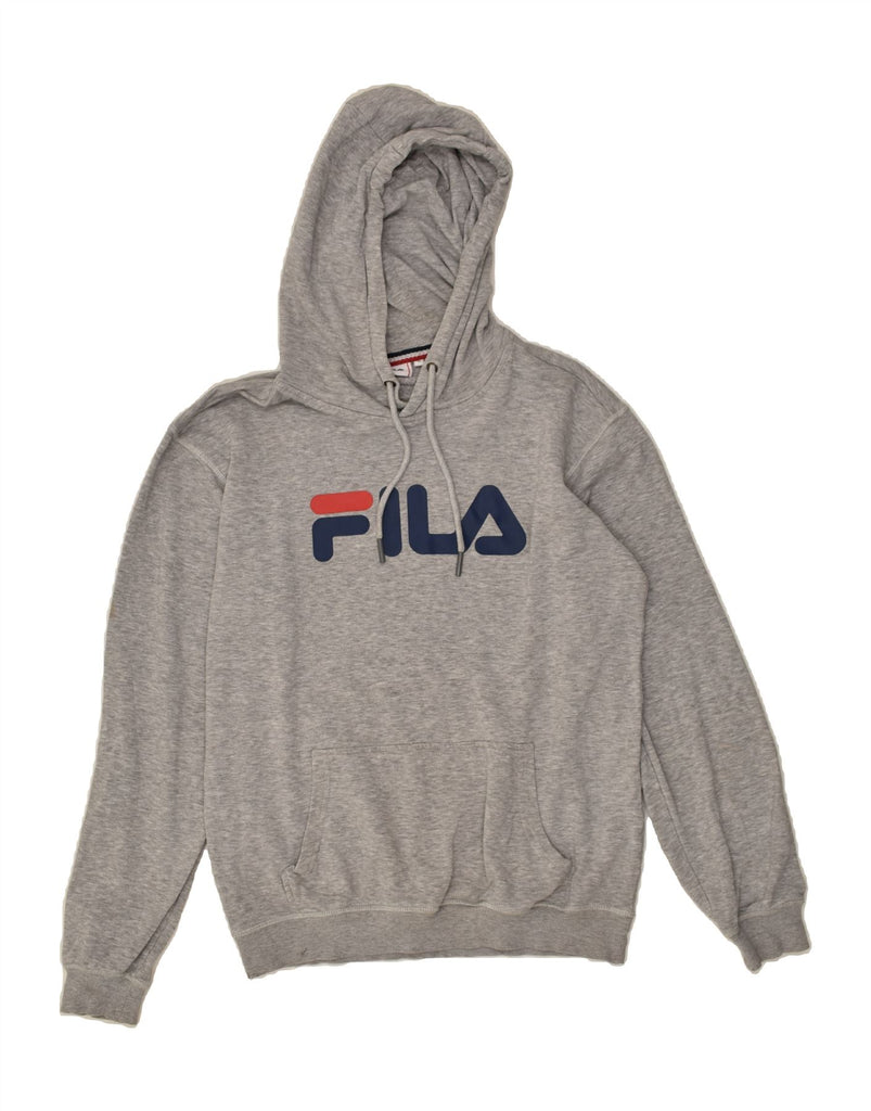 FILA Mens Graphic Hoodie Jumper Small Grey Cotton | Vintage Fila | Thrift | Second-Hand Fila | Used Clothing | Messina Hembry 