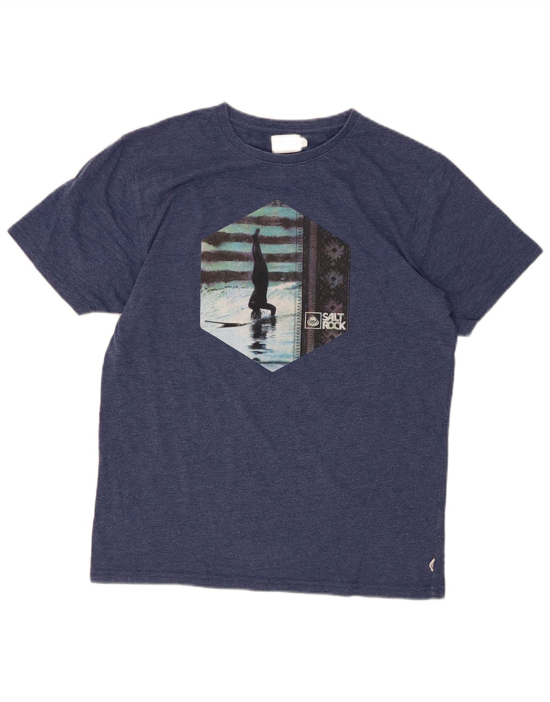 SALTROCK Mens Graphic T-Shirt Top Small Navy Blue Cotton