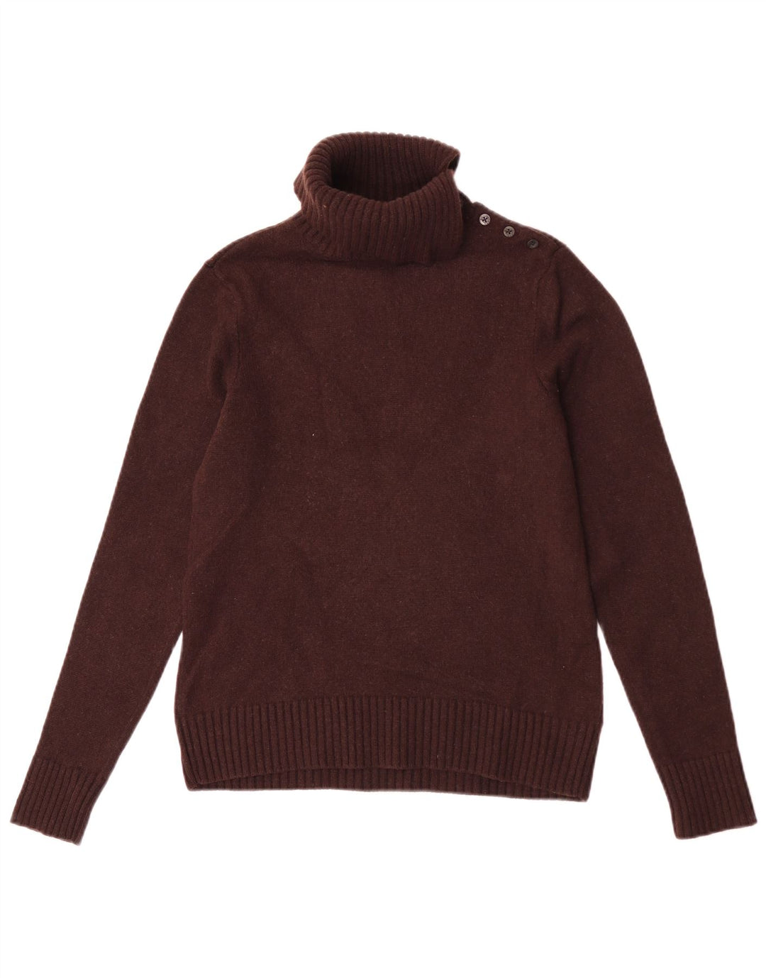 Ralph Lauren Womens Roll Neck Jumper Sweater UK 14 Large Brown Wool
